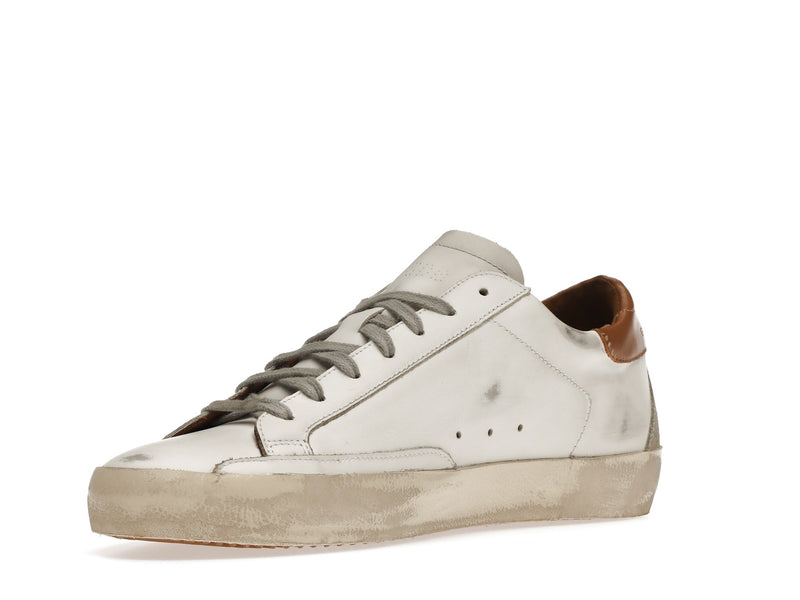 Golden Goose Super-Star Blanc Vacchetta Tan Gris Daim Patch 