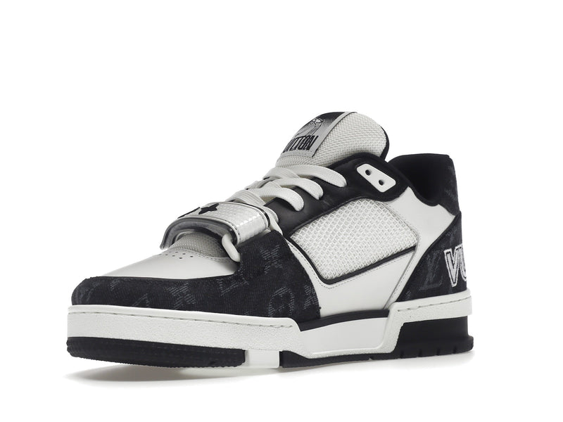 Louis Vuitton LV Trainer Velcro Strap Monogram Denim Noir Blanc