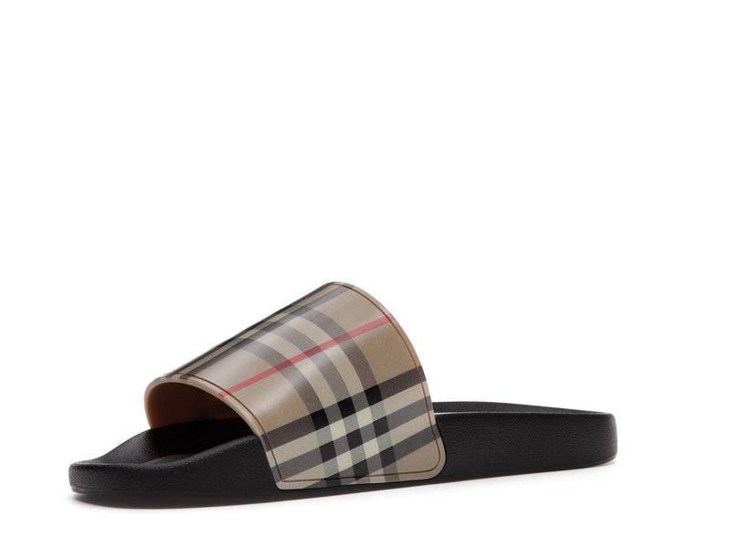 Claquettes Burberry Furley Check Archive Beige