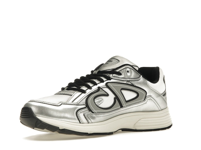 Dior B30 Blanc Mesh Cuir de veau métallisé argenté