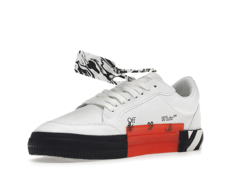 OFF-WHITE Baskets basses vulcanisées en toile Blanc Noir