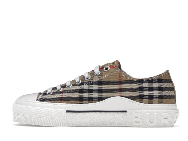 Baskets Burberry Vintage Check en coton Archive Beige Blanc