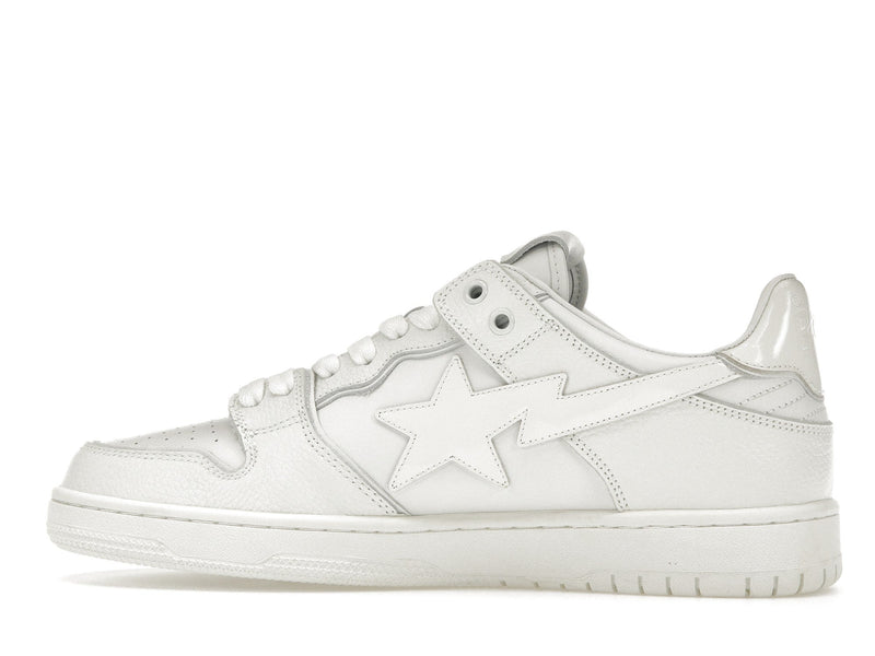 Un singe de bain Bape SK8 Sta Triple White Patent Leather Sta Logo