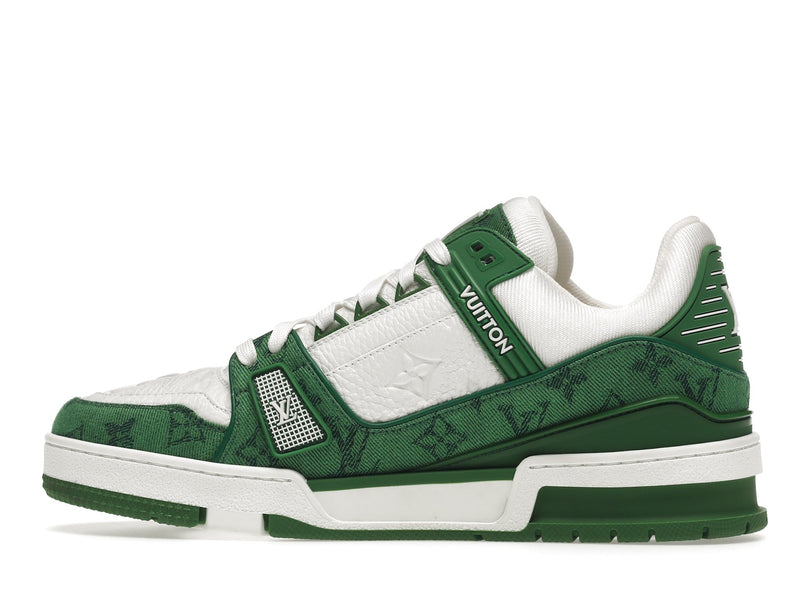 Baskets Louis Vuitton Vert Monogram Denim Blanc