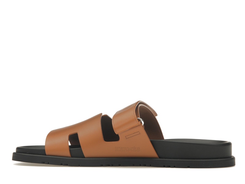 Sandale Hermès Chypre Naturel Cuir de veau lisse noir