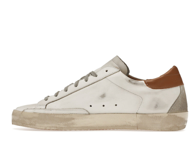 Golden Goose Super-Star Blanc Vacchetta Tan Gris Daim Patch 