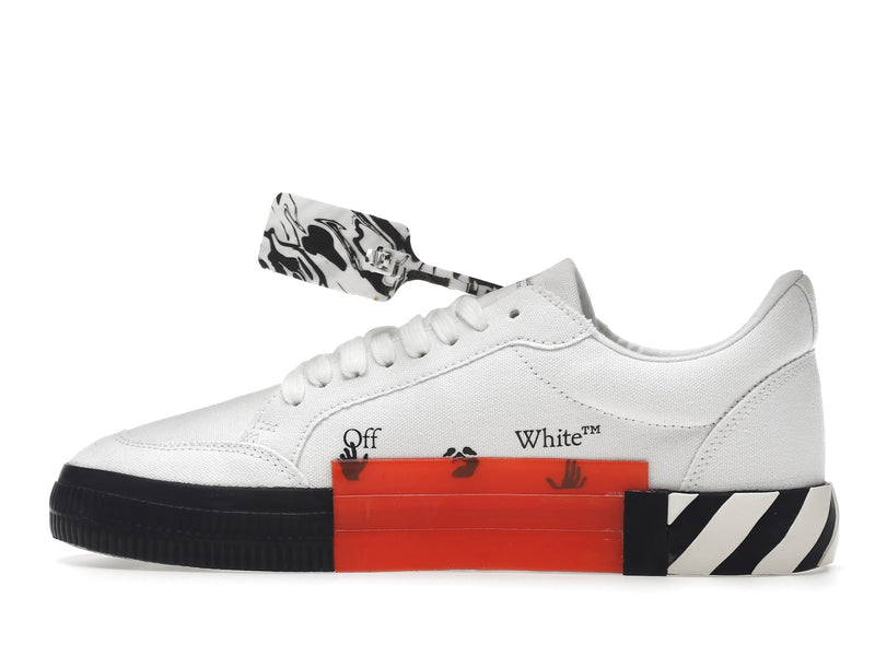 OFF-WHITE Baskets basses vulcanisées en toile Blanc Noir