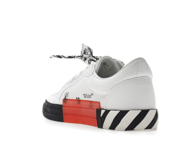 OFF-WHITE Baskets basses vulcanisées en toile Blanc Noir