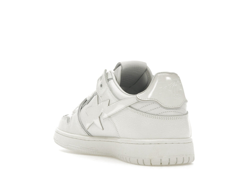 Un singe de bain Bape SK8 Sta Triple White Patent Leather Sta Logo