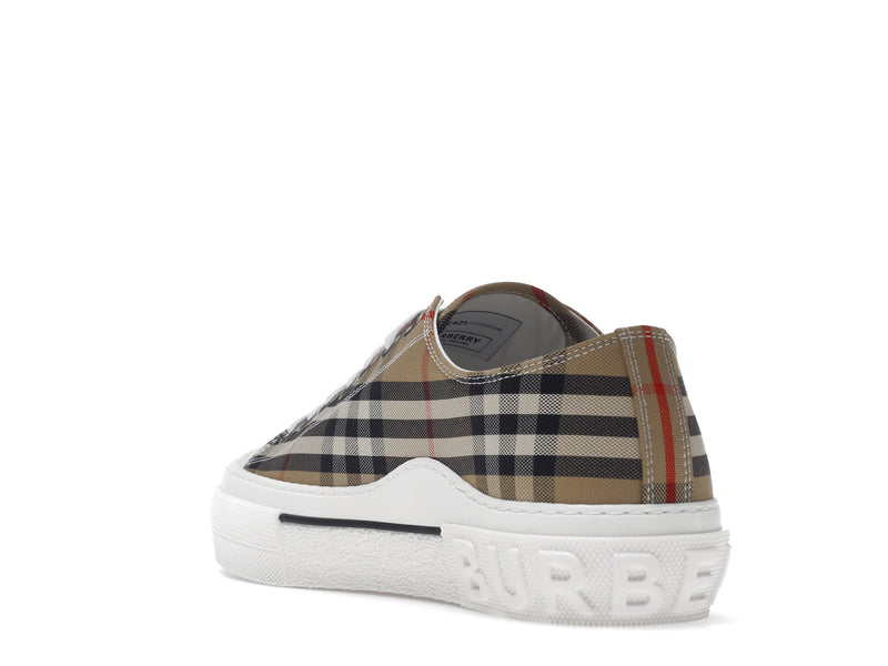 Baskets Burberry Vintage Check en coton Archive Beige Blanc