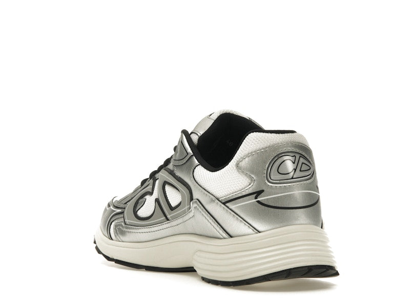 Dior B30 Blanc Mesh Cuir de veau métallisé argenté