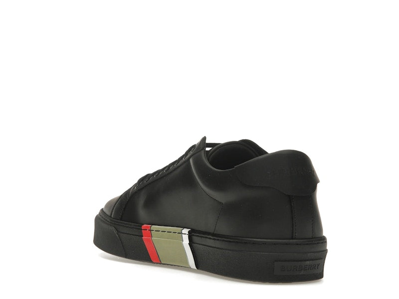 Burberry Icon Stripe Black Leather