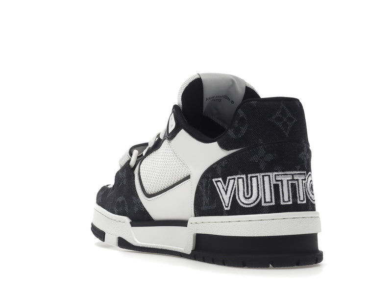 Louis Vuitton LV Trainer Velcro Strap Monogram Denim Noir Blanc
