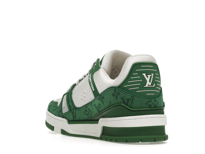 Baskets Louis Vuitton Vert Monogram Denim Blanc