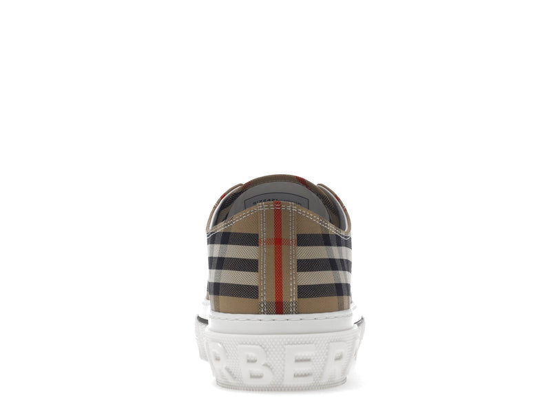 Baskets Burberry Vintage Check en coton Archive Beige Blanc