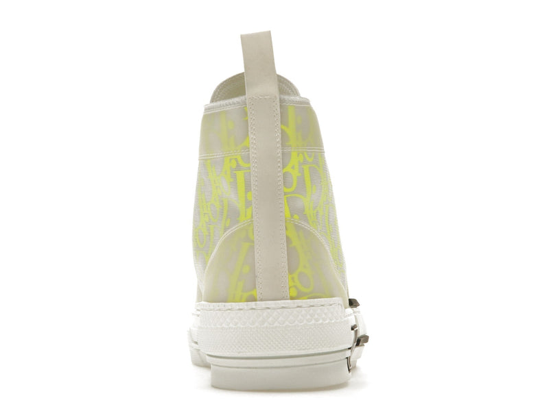 Dior B23 High Top Blanc Jaune Oblique