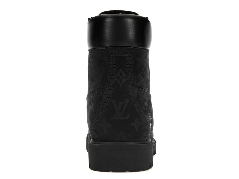 Bottines Louis Vuitton Timberland 6 pouces noires monogrammées