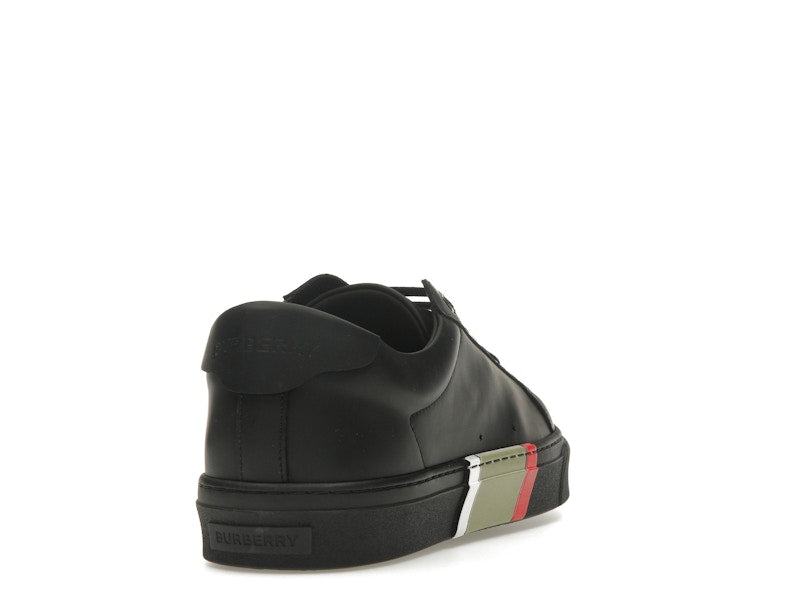 Burberry Icon Stripe Black Leather