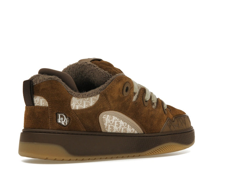 Dior B9S Skater ERL Daim marron avec jacquard Dior Oblique marron et beige