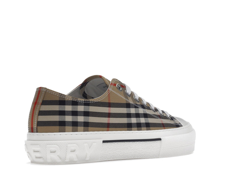 Baskets Burberry Vintage Check en coton Archive Beige Blanc