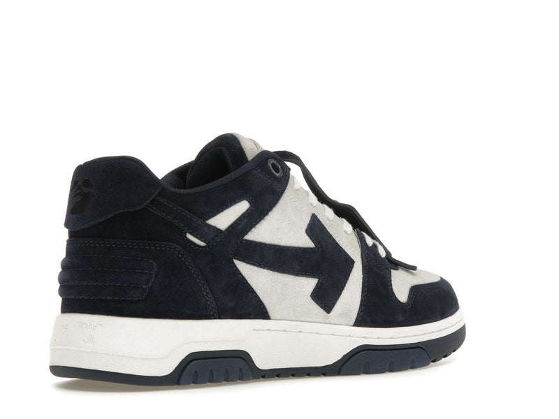 OFF-WHITE Out Of Office OOO Baskets basses en daim bleu marine