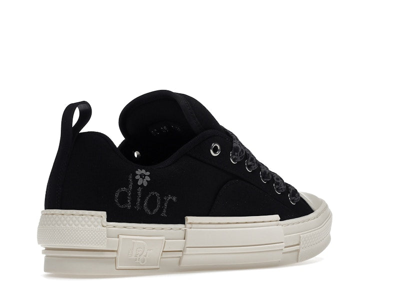 Baskets basses Dior B23 Skater ERL en toile de coton noire