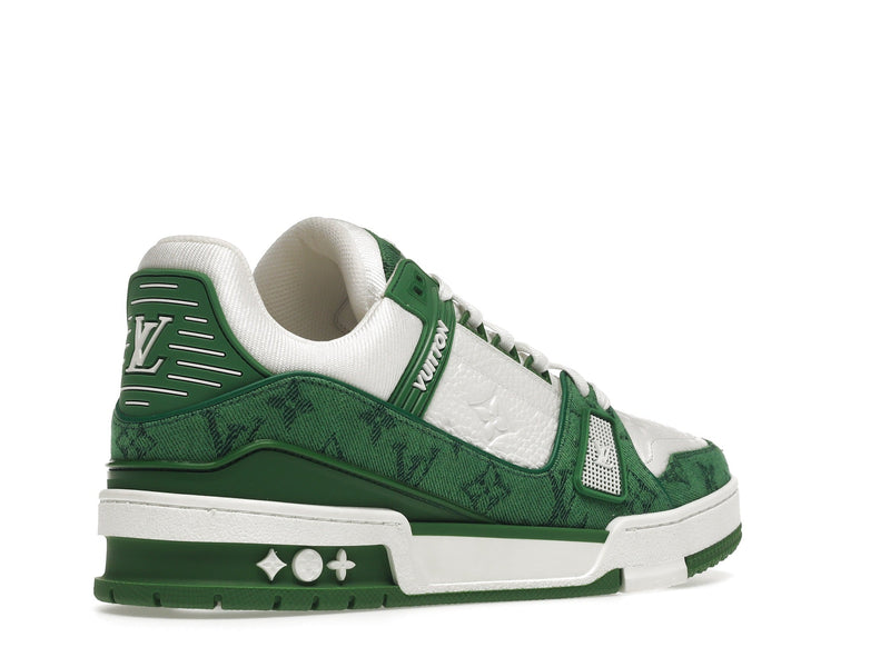 Baskets Louis Vuitton Vert Monogram Denim Blanc