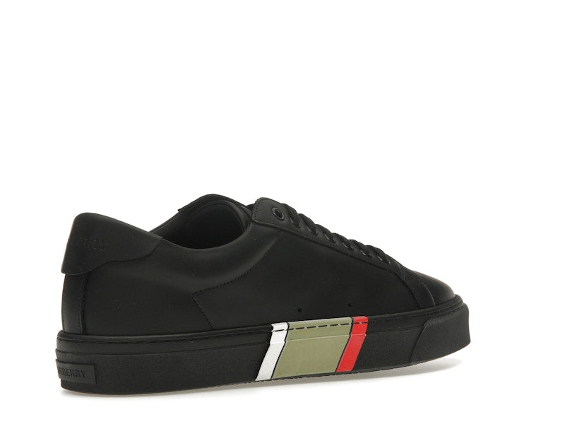 Burberry Icon Stripe Black Leather