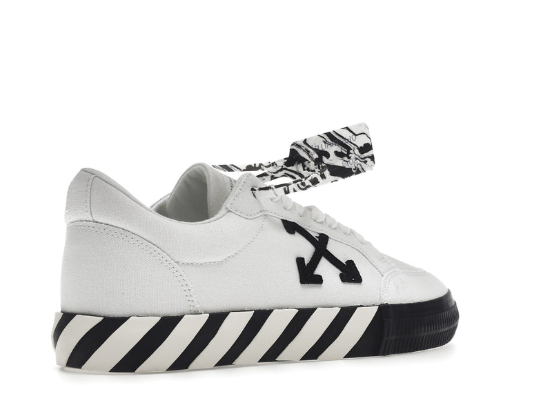 OFF-WHITE Baskets basses vulcanisées en toile Blanc Noir