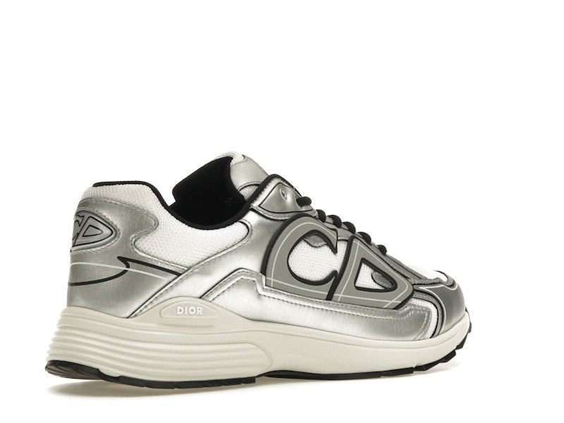 Dior B30 Blanc Mesh Cuir de veau métallisé argenté
