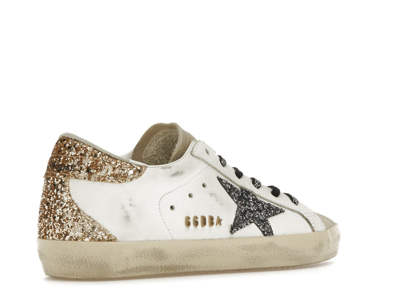 Golden Goose Super-Star Blanc Argent Or Paillettes (Femme) 