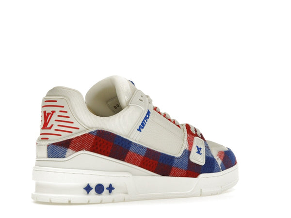 Louis Vuitton LV Trainer Blanc Rouge Bleu Damier