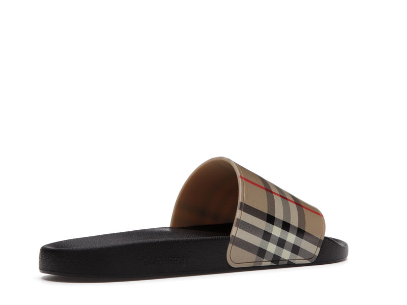 Claquettes Burberry Furley Check Archive Beige