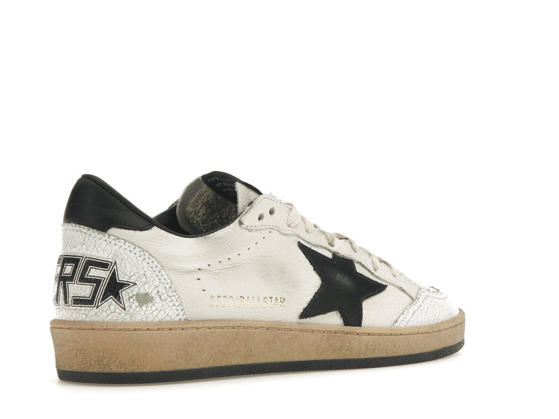 Golden Goose Ball-Star Low Blanc Nappa Noir Star 