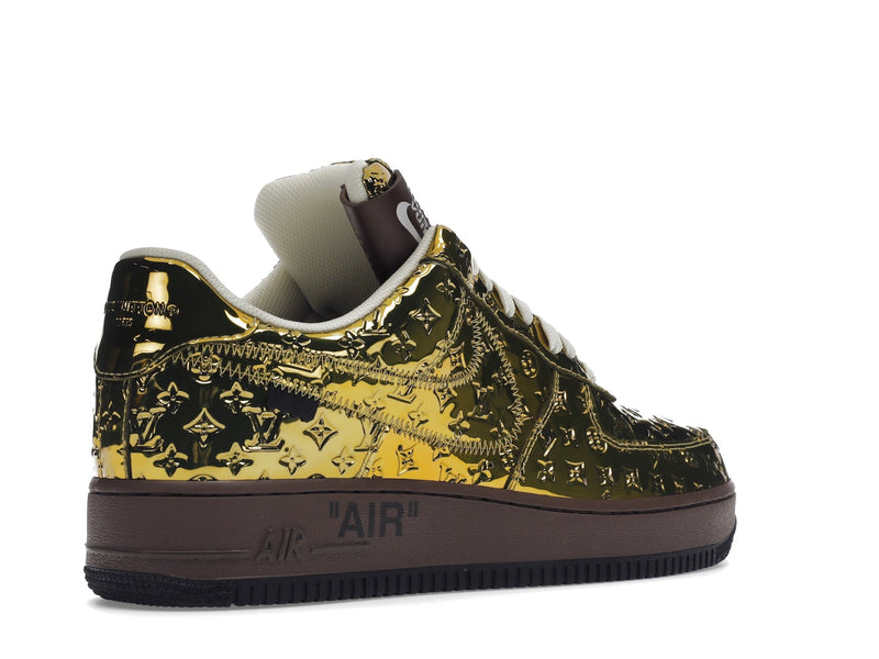 Louis Vuitton Nike Air Force 1 Low par Virgil Abloh Or métallisé