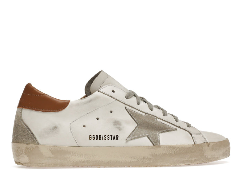 Golden Goose Super-Star Blanc Vacchetta Tan Gris Daim Patch 