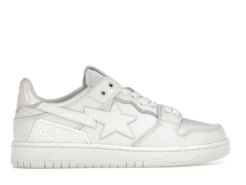 Un singe de bain Bape SK8 Sta Triple White Patent Leather Sta Logo