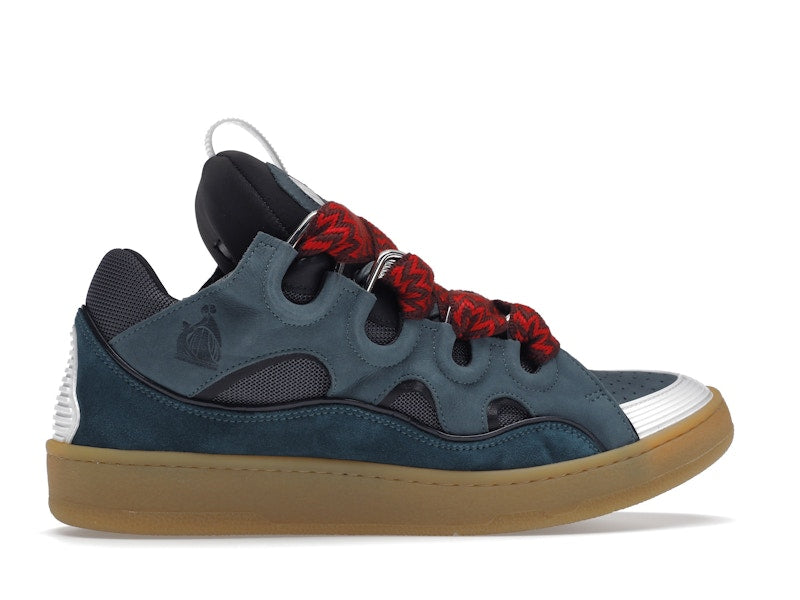 Lanvin Cuir Curb Bleu Gris 