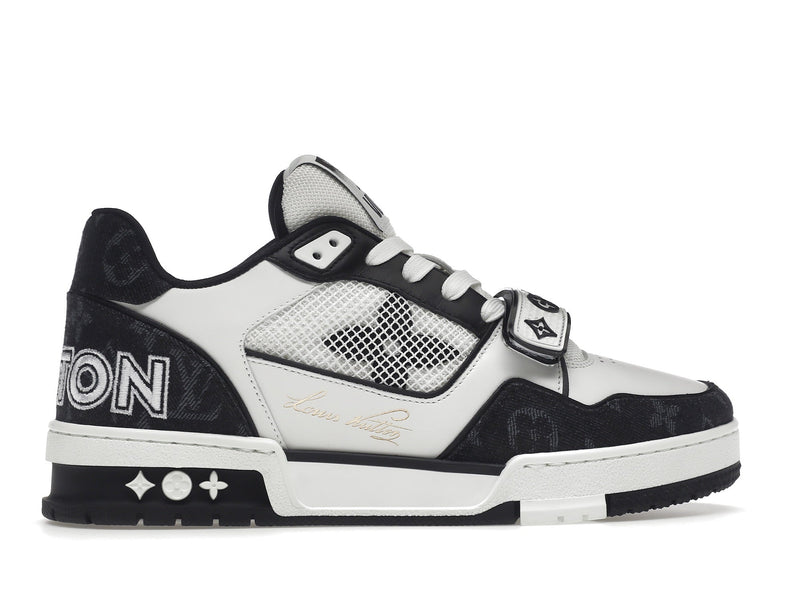 Louis Vuitton LV Trainer Velcro Strap Monogram Denim Noir Blanc