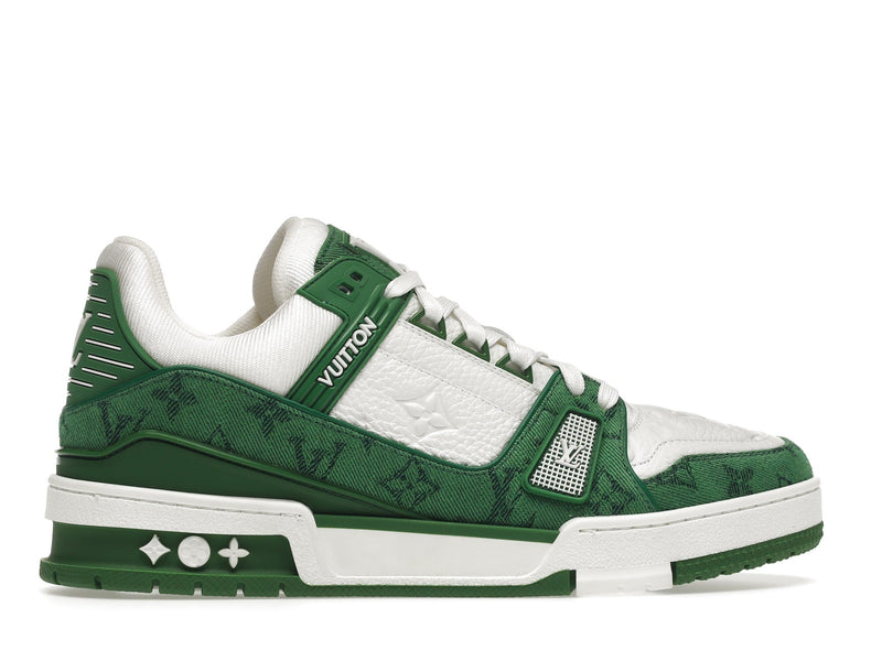 Baskets Louis Vuitton Vert Monogram Denim Blanc