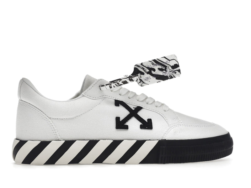 OFF-WHITE Baskets basses vulcanisées en toile Blanc Noir