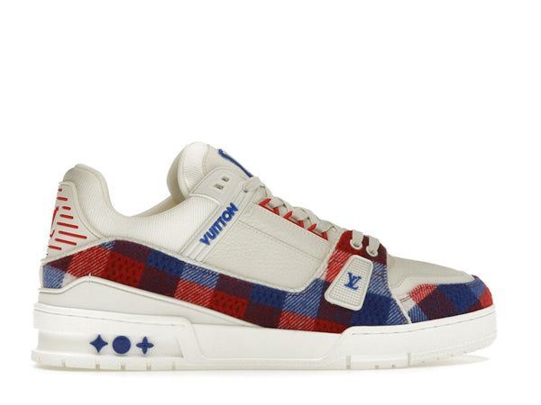 Louis Vuitton LV Trainer Blanc Rouge Bleu Damier