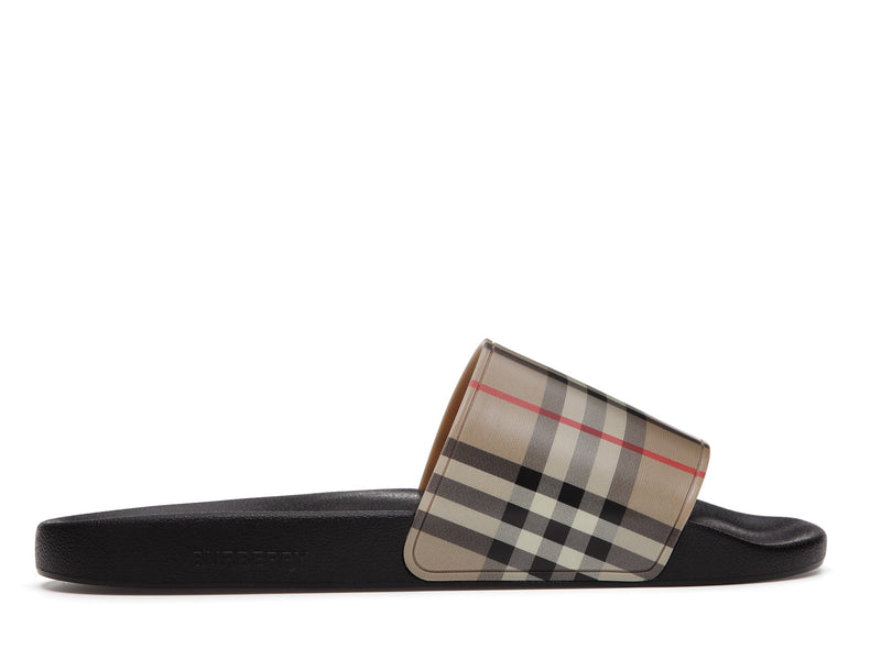 Claquettes Burberry Furley Check Archive Beige