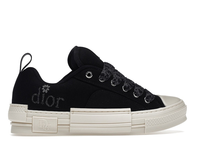 Baskets basses Dior B23 Skater ERL en toile de coton noire