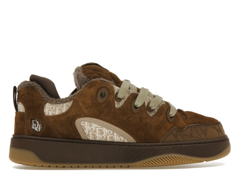Dior B9S Skater ERL Daim marron avec jacquard Dior Oblique marron et beige