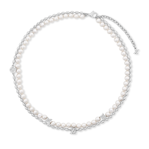 Louis Vuitton LV Pearls Necklace Silver Pearls Fusion