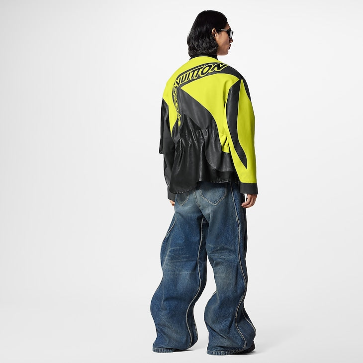 Louis Vuitton Dissorted Motorrad-Lederjacke Schwarz