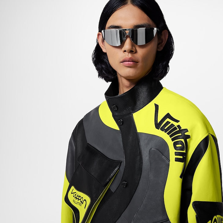 Louis Vuitton Dissorted Motorrad-Lederjacke Schwarz