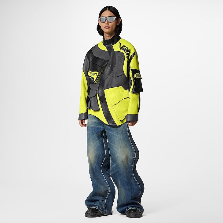 Louis Vuitton Dissorted Motorrad-Lederjacke Schwarz
