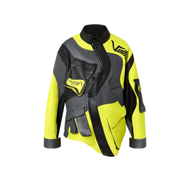Louis Vuitton Dissorted Motorrad-Lederjacke Schwarz